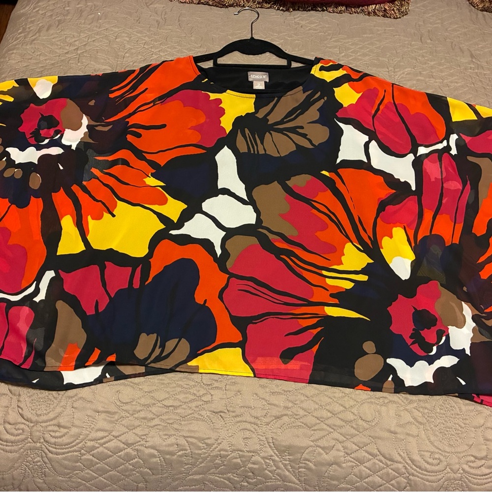 Chico’s Floral Poncho